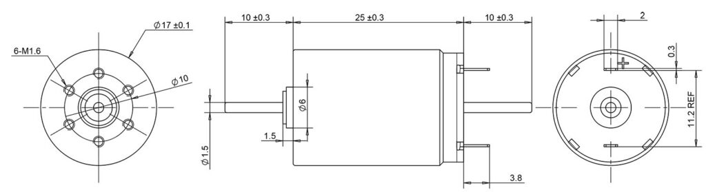 17mm coreless motor drawing