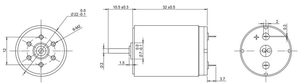 22mm coreless motor drawing
