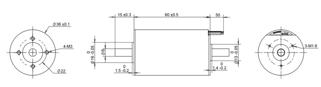 36mm coreless motor drawing